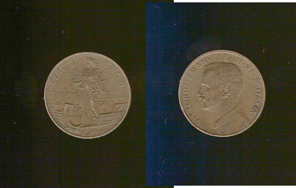 Italy 5 centesimi 1909 AU